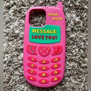 iPhone 13 Pro Max Kawaii Phone Case 3D Silicone Cute Retro Pink Phone